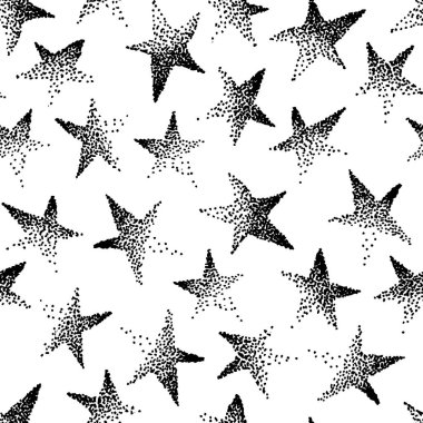 Elle çizilmiş seamless modeli. Soyut doodle arka plan. Vektör sanat illüstrasyon yıldız - vektör