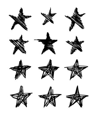 Elle çizilmiş seamless modeli. Soyut doodle arka plan. Vektör sanat illüstrasyon yıldız - vektör