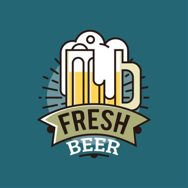 Vektör hat sanat rozeti. Zanaat bira logosunu görmeniz gerekir. Brew House veya Pub Vintage etiketi. Retro Brewery şablonu ve tasarım öğesi - vektör