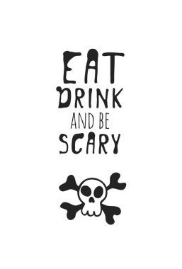 dizi düz Cadılar Bayramı simgeler, siyah ve beyaz, vektör çizim 