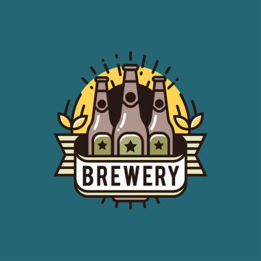 Vektör hat sanat rozeti. Zanaat bira logosunu görmeniz gerekir. Brew House veya Pub Vintage etiketi. Retro Brewery şablonu ve tasarım öğesi - vektör
