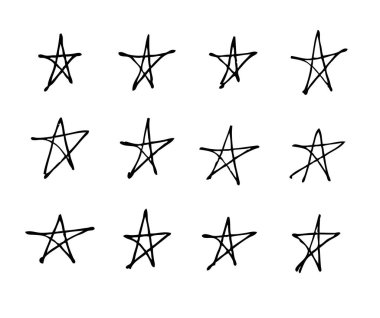 Elle çizilmiş seamless modeli. Soyut doodle arka plan. Vektör sanat illüstrasyon yıldız - vektör