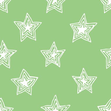 Elle çizilmiş seamless modeli. Soyut doodle arka plan. Vektör sanat illüstrasyon yıldız - vektör