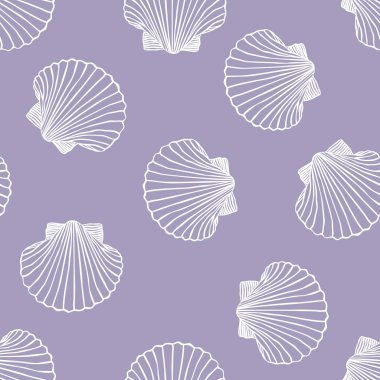 Elle çizilmiş kabukları desen, vektör çizim