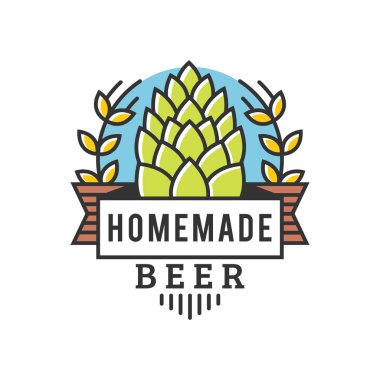 Vektör hat sanat rozeti. Zanaat bira logosunu görmeniz gerekir. Brew House veya Pub Vintage etiketi. Retro Brewery şablonu ve tasarım öğesi - vektör