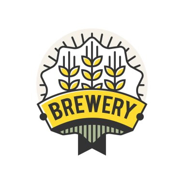 Vektör hat sanat rozeti. Zanaat bira logosunu görmeniz gerekir. Brew House veya Pub Vintage etiketi. Retro Brewery şablonu ve tasarım öğesi - vektör