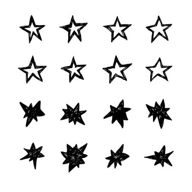 Elle çizilmiş seamless modeli. Soyut doodle arka plan. Vektör sanat illüstrasyon yıldız - vektör