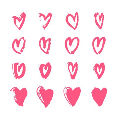 elle çizilmiş grunge seamless modeli. Romantik arka plan. Doodle çizim soyut. Vektör sanat illüstrasyon kalp - vektör