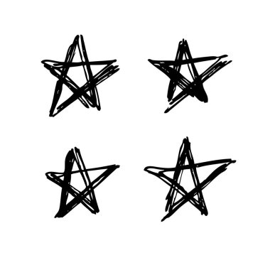 Elle çizilmiş seamless modeli. Soyut doodle arka plan. Vektör sanat illüstrasyon yıldız - vektör