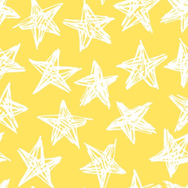 Elle çizilmiş seamless modeli. Soyut doodle arka plan. Vektör sanat illüstrasyon yıldız - vektör
