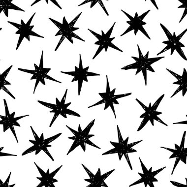 Elle çizilmiş seamless modeli. Soyut doodle arka plan. Vektör sanat illüstrasyon yıldız - vektör