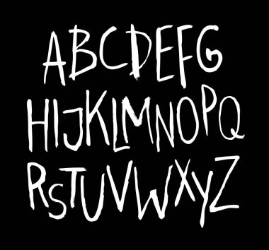 Yazı alfabesi. Mürekkep yazı tipi yapılmış. . Trendy hipster vektör çizim - vektör