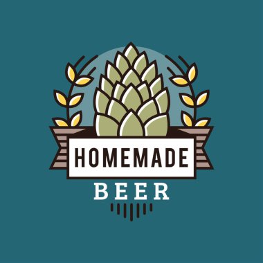 Vektör hat sanat rozeti. Zanaat bira logosunu görmeniz gerekir. Brew House veya Pub Vintage etiketi. Retro Brewery şablonu ve tasarım öğesi - vektör