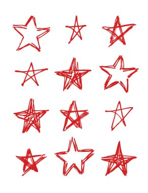 Elle çizilmiş seamless modeli. Soyut doodle arka plan. Vektör sanat illüstrasyon yıldız - vektör