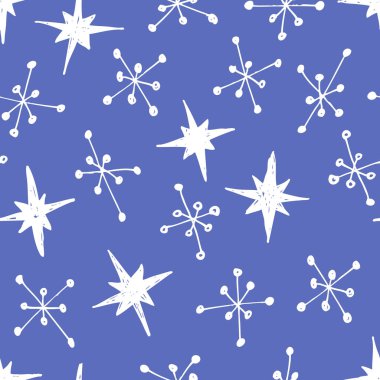 Elle çizilmiş seamless modeli. Soyut doodle arka plan. Vektör sanat illüstrasyon yıldız - vektör