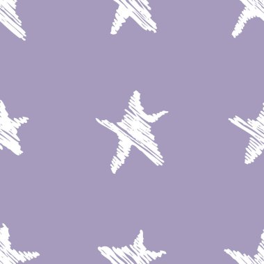 Elle çizilmiş seamless modeli. Soyut doodle arka plan. Vektör sanat illüstrasyon yıldız - vektör