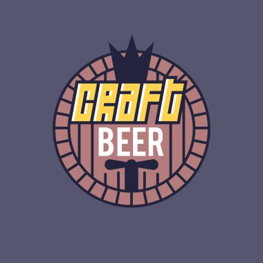 Vektör hat sanat rozeti. Zanaat bira logosunu görmeniz gerekir. Brew House veya Pub Vintage etiketi. Retro Brewery şablonu ve tasarım öğesi - vektör