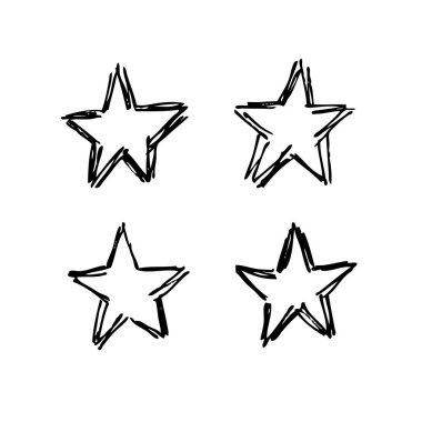 Elle çizilmiş seamless modeli. Soyut doodle arka plan. Vektör sanat illüstrasyon yıldız - vektör