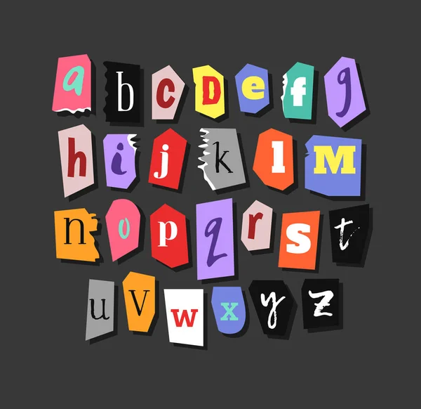 Letters Alfabet Hand Gemaakt Lettertype Van Inkt Trendy Hipster Vectorillustratie — Stockvector