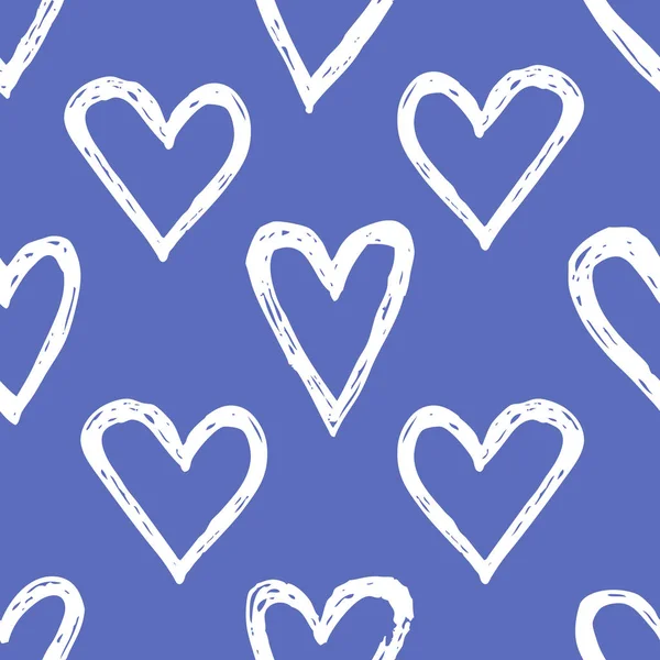 elle çizilmiş grunge seamless modeli. Romantik arka plan. Doodle çizim soyut. Vektör sanat illüstrasyon kalp - vektör