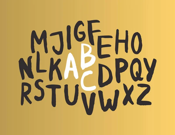 Lettering Alphabet Hand Made Ink Font Trendy Hipster Vector Illustration — Stock Vector