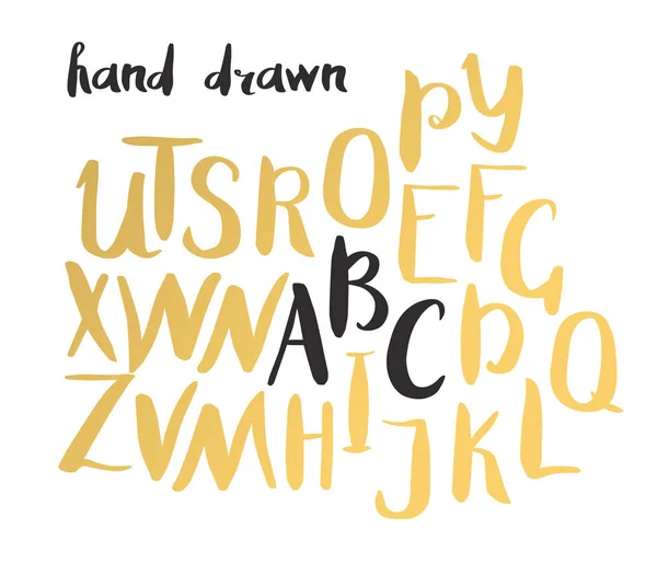 Alfabeto Letras Fonte Tinta Feita Mão Cartas Desenhadas Mão Escritas —  Vetores de Stock
