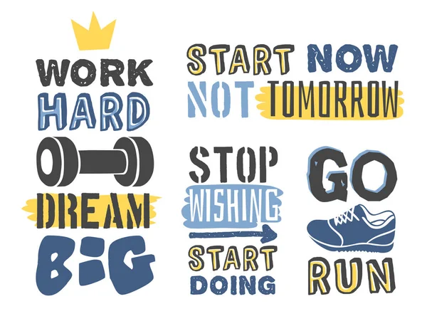 Tekst Sjabloon Voor Design Met Sport Motivatie Citeer Positieve Typografie — Stockvector