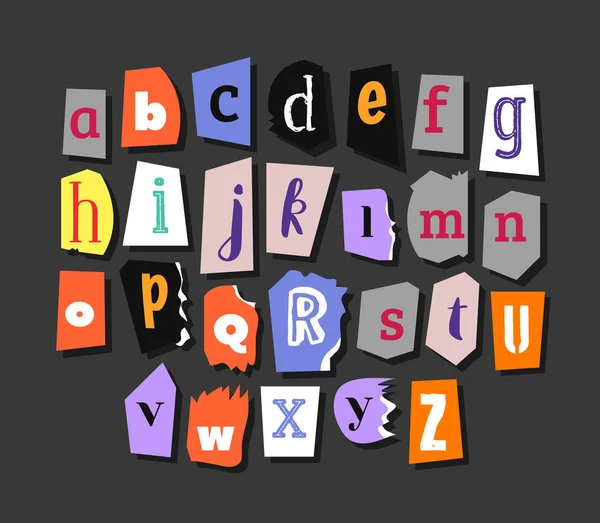 Alphabet Lettres Fonte Encre Faite Main Illustration Vectorielle Tendance Hipster — Image vectorielle