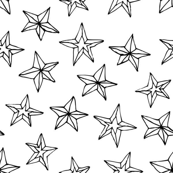 Ручной Рисунок Абстрактное Рисование Векторные Звезды Иллюстрации Вектор — стоковый вектор