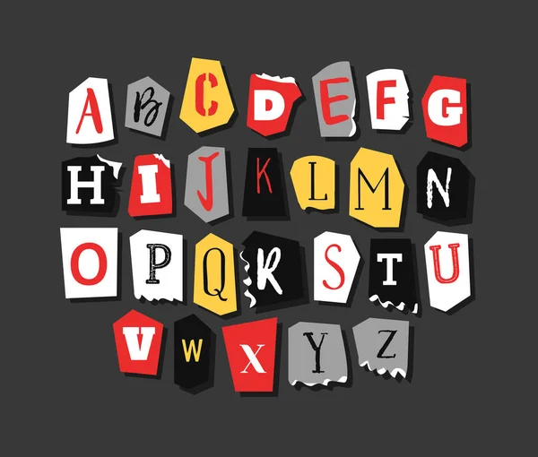 Alphabet Lettres Fonte Encre Faite Main Illustration Vectorielle Tendance Hipster — Image vectorielle