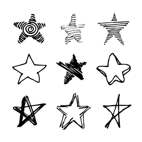 Ręcznie Rysowane Jednolity Wzór Doodle Streszczenie Tło Ilość Gwiazdek Ilustracja — Wektor stockowy