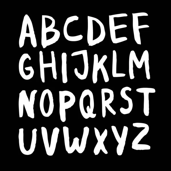 Alphabet Lettres Fonte Encre Faite Main Illustration Vectorielle Tendance Hipster — Image vectorielle