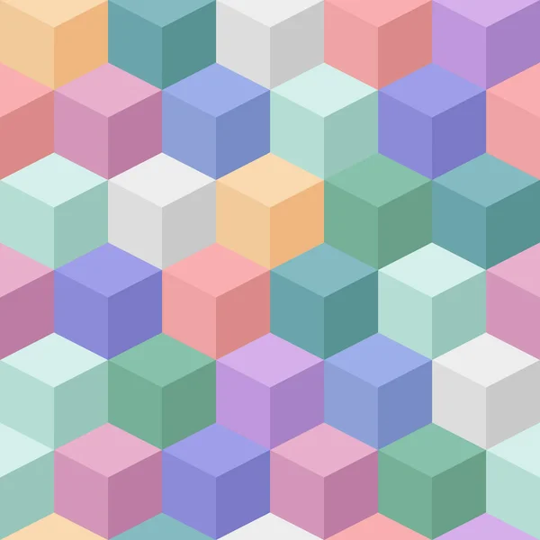 Geometrische Vectorillustratie Plat Kleurrijke Kubus Achtergrond Kubieke Abstracte Naadloze Patroon — Stockvector