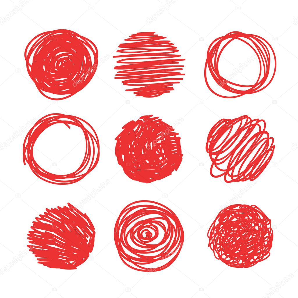 Hand drawn seamless pattern for design use. Vector doodle circles. Abstract pencil drawing. Artistic illustration grunge elements 
