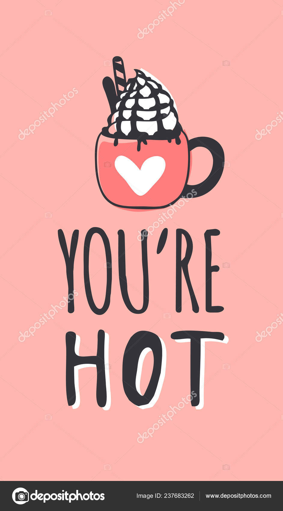 Illustration Mode Dessinee Main Objets Romantiques Citation œuvre Art Encre Image Vectorielle Pomolchim C