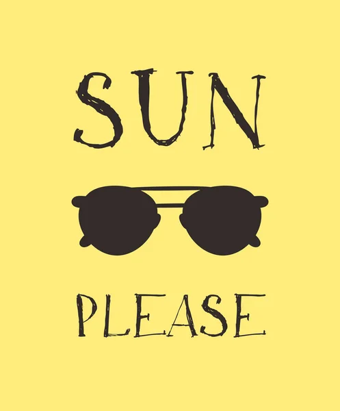 Handgezeichnetes Sommerzitat Und Sonnenbrillen Illustration Tatsächlichen Tropischen Vektorhintergrund Künstlerisches Kritzelzeichnen — Stockvektor