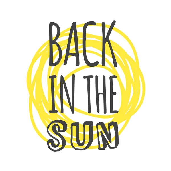 Düzenlenmiş Güneş Illüstrasyon Doodle Stil Öğesi Yaz Teklif Ver Sarı — Stok Vektör