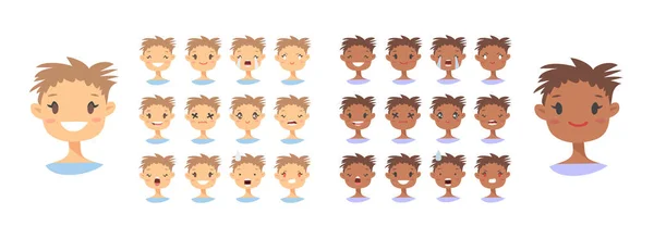 Σετ γυναικείας emoji χαρακτήρες. Καρτούν στυλ εικόνες συγκίνηση. ISO — Διανυσματικό Αρχείο