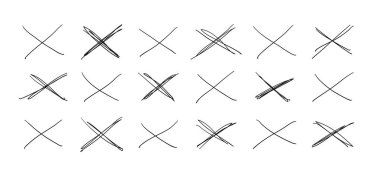 Elle çizilmiş nesneleri tasarım kullanmak için set. Siyah vektör doodle cr