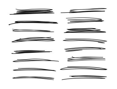 Hand drawn set of objects for design use. Black Vector doodle cr clipart