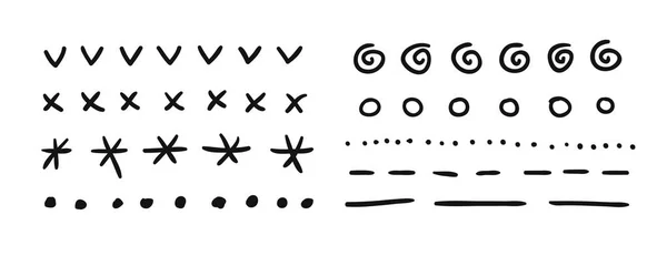 Conjunto de objetos dibujados a mano para uso de diseño. Negro Vector doodle do — Archivo Imágenes Vectoriales