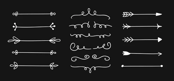 Hand getrokken set objecten voor ontwerp gebruik. Wit Vector doodle bo — Stockvector