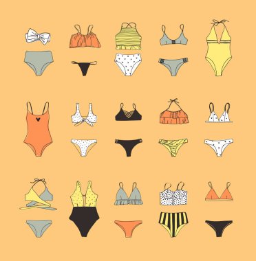 mayo bikini vektör görüntü seti 