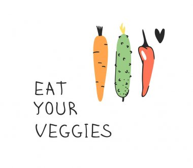 El sebze, meyve ve çevre dostu kelimeler seti çizilmiş. Vec