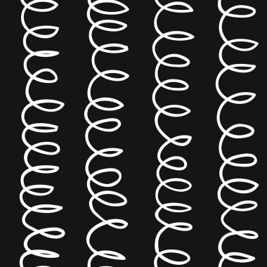 Siyah ve beyaz Vektör doodle l ile el çizilmiş dikişsiz desen