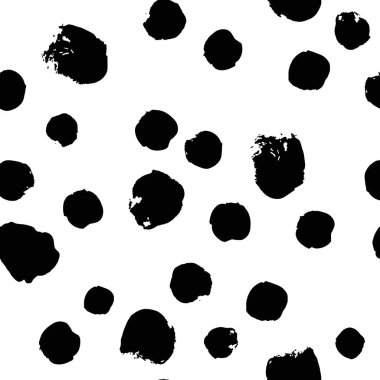 Boya daireleriyle elle çizilmiş dikişsiz desen. Soyut fırça b