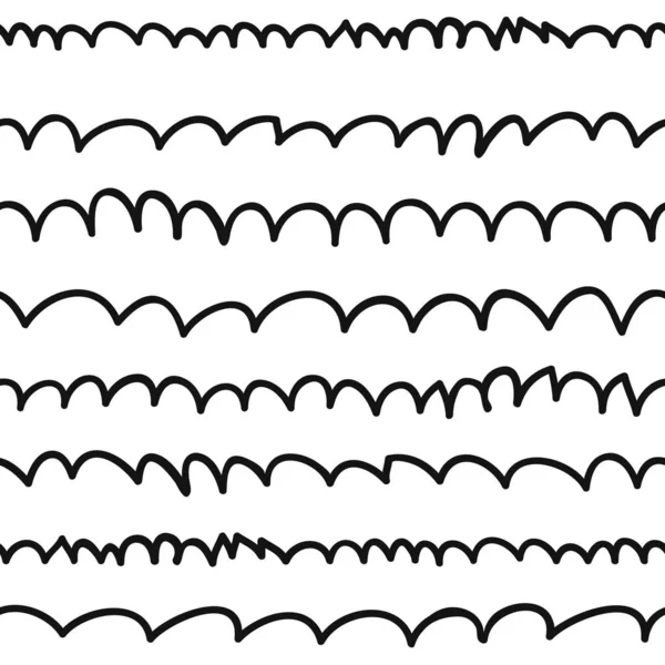 Kézzel rajzolt varratmentes mintázat fekete-fehér vektoros Doodle l — Stock Vector