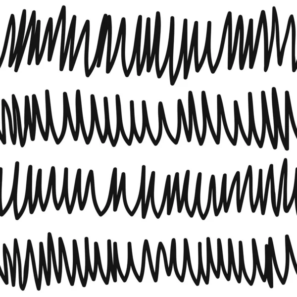 Handritade sömlösa mönster med svart och vit vektor Doodle l — Stock vektor