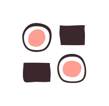 El çizilmiş illüstrasyon deniz ürünleri. Yaratıcı mürekkep sanat çalışması Asya di