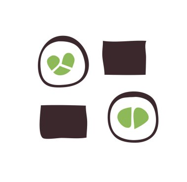 El çizilmiş illüstrasyon deniz ürünleri. Yaratıcı mürekkep sanat çalışması Asya di